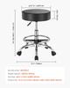 Round Rolling Stool Swivel Stool with Wheels & Footrest Height Adjustable