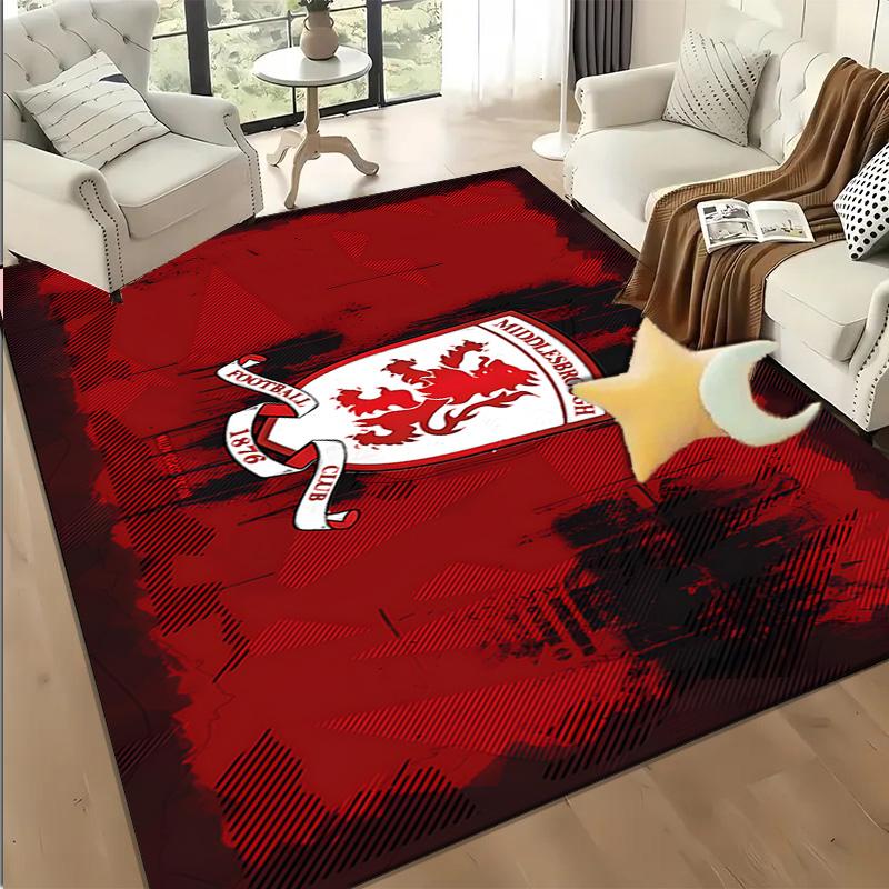 1PC Middlesbrough Football Club Crest Floor Mat for Living Room, Game Rooms, Office, Bedroom, Office Floor Mat Playful Design, Christmas fan gifts