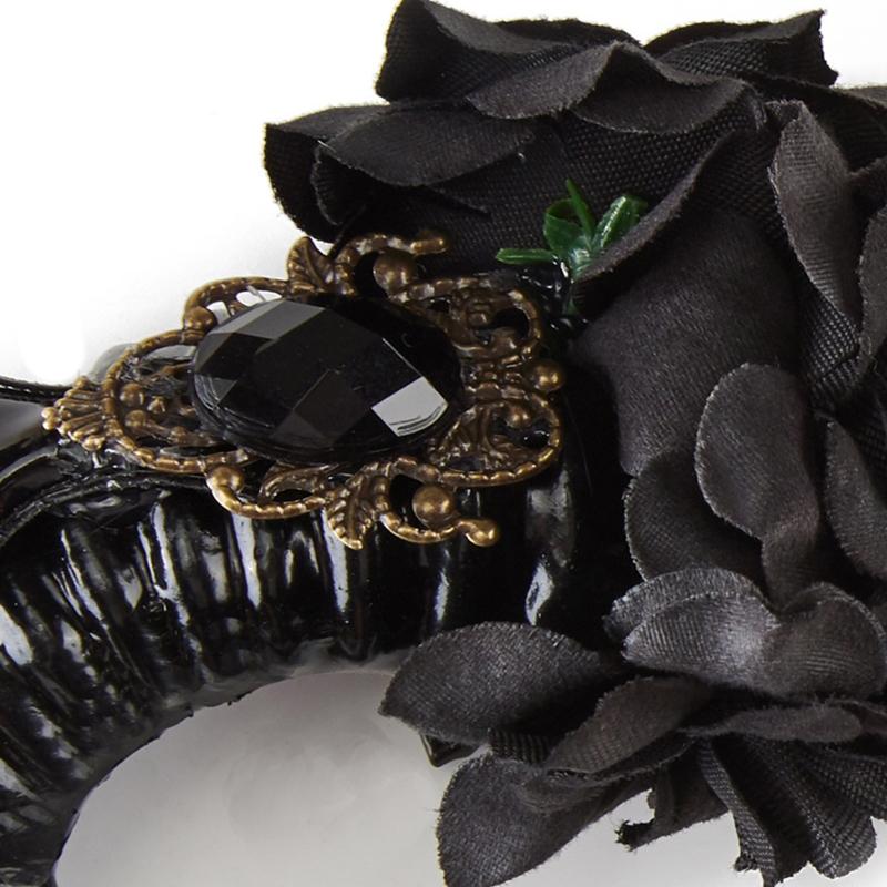 Erwachsene Kinder Dämon Schwarze Farbe Ochsenhorn Haarspange Stoffumwickelte Haarnadel Halloween Weihnachten Kostüm Cosplay Party