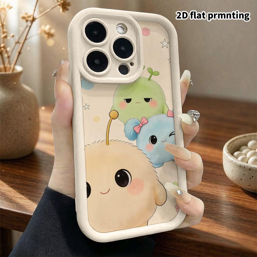 Phone Case: 2D Flat, Suitable for iPhone 18 17 16 15 14 13 12Pro Protective Case, Plush Little Monster, Perfect Christmas and Halloween Holiday Gift