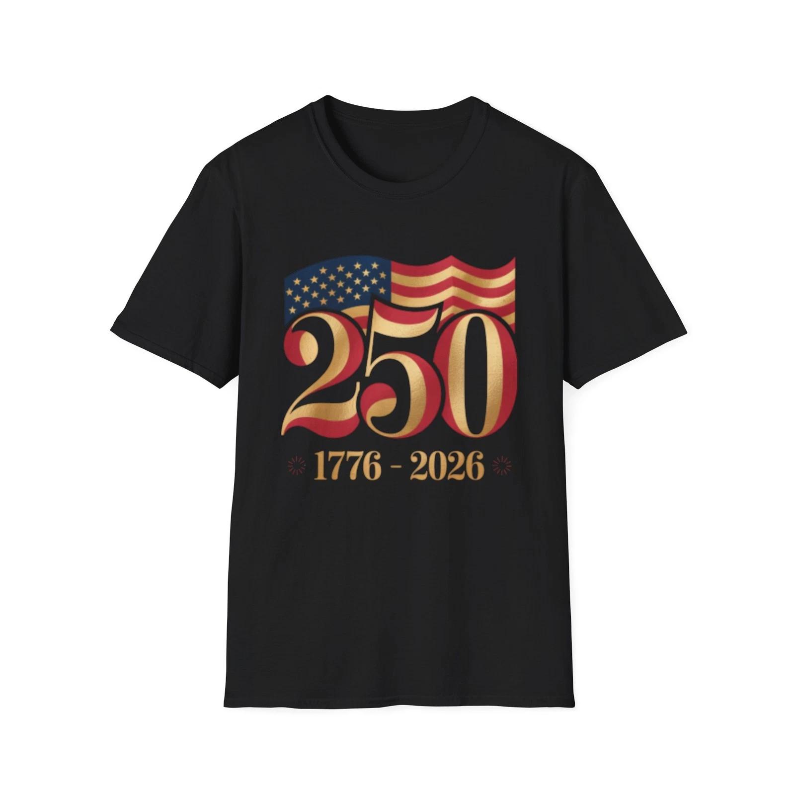 250th Anniversary Flag T-Shirt | 1776-2026, American Celebration S