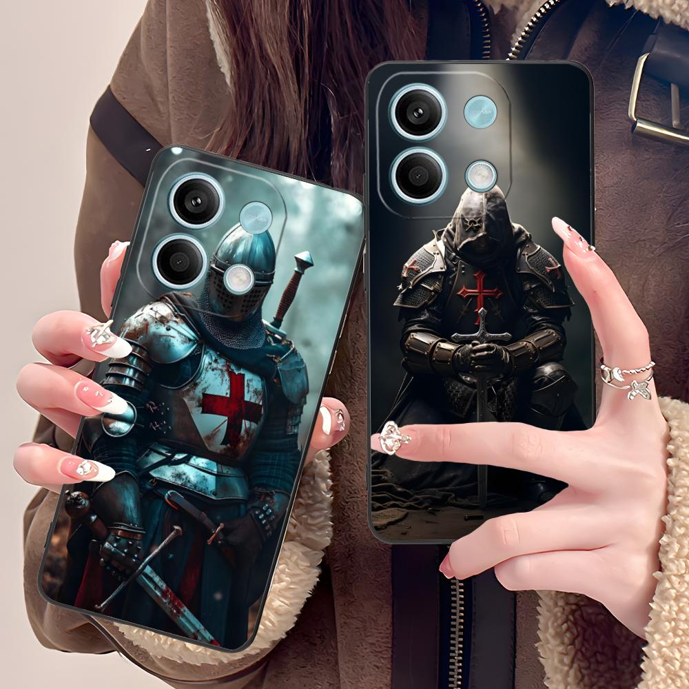 Templar Knights Mobile Phone Case for POCO F7 F6 F5 F4 F3 F2 Pro GT C75 C71 C65 C61 C40 Pro Ultra Colorful Printing Cover Cover
