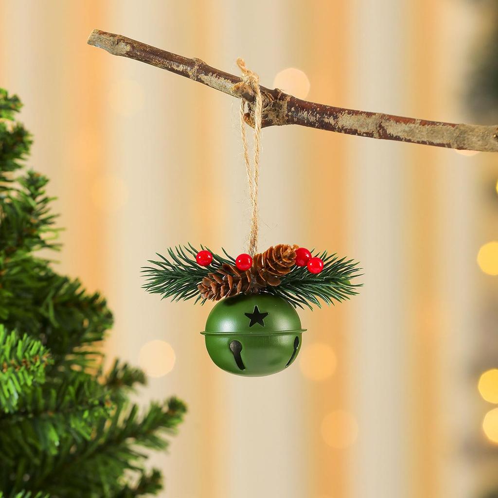 Guirlanda Sino de Pinha e Frutos Vermelhos para Porta e Ornamento de Árvore de Natal