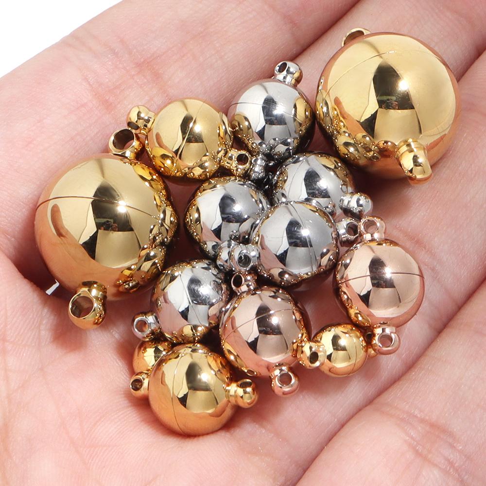 2 Pièces Fermoirs Magnétiques Rondes en Acier Inoxydable Connecteurs Magnétiques Fermoirs Charms Aimantés Embouts Pour Fabrication de Bijoux DIY Accessoires