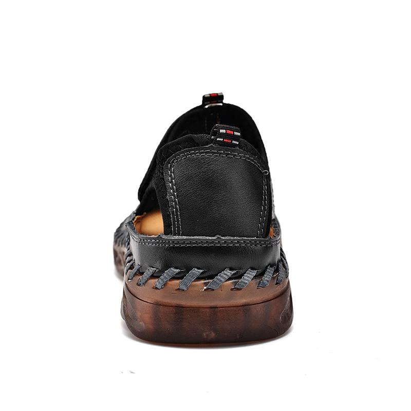 Genuine Leather Men Casual Sandals Breathable Men Sandals Brand Summer Mens Italian Loafers Handmade Beach Shoes Zapatos Hombre