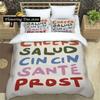 Beautiful Wine Glass Print Sheet Quilt Covers Bedding Dormitory Sheets Three-piece Bedding Set Soft Warm Bedding Set