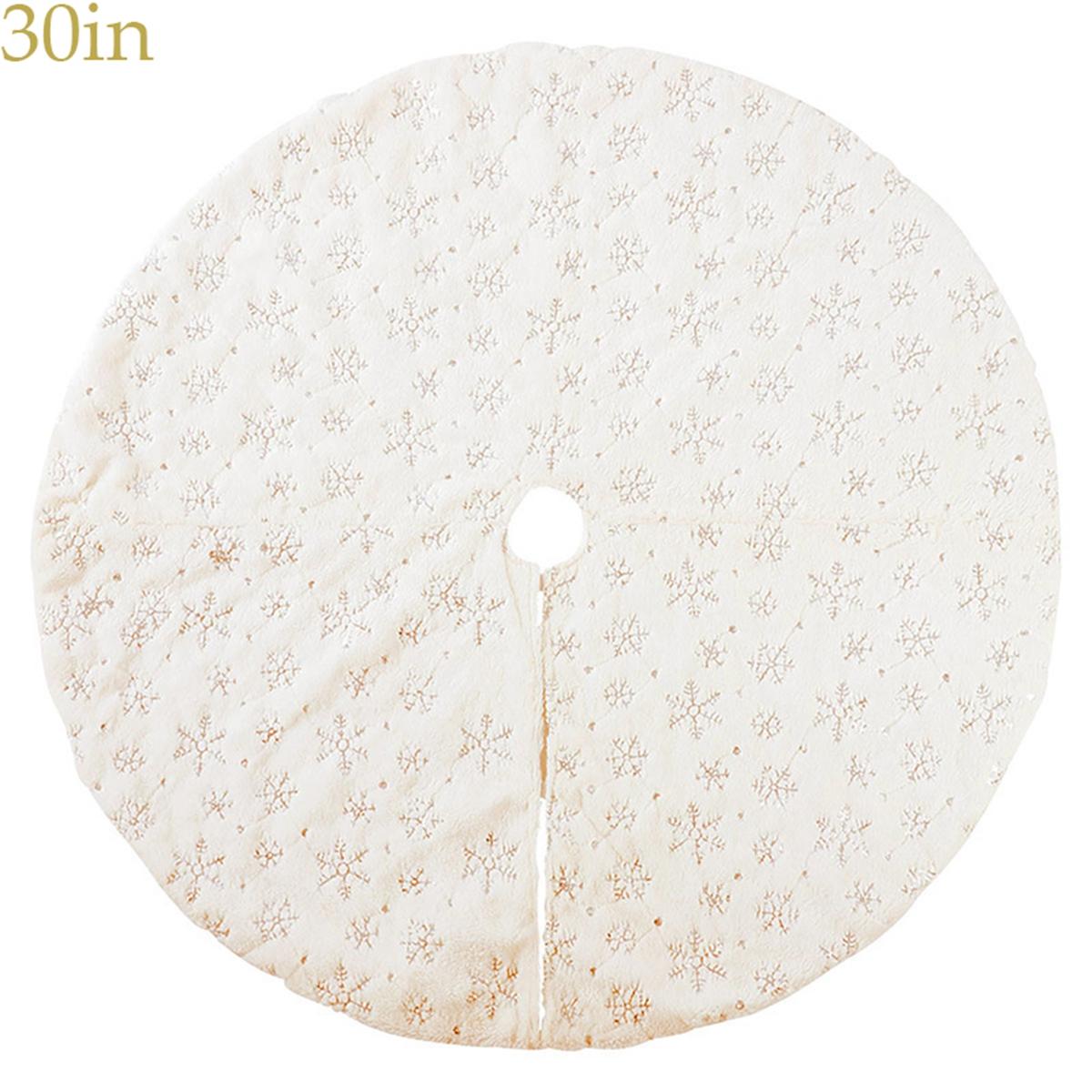 

Year Christmas Decorations Rugs Snowflake Soft Blanket Mat Christmas Tree Skirt Tree Foot Carpet 30in gold
