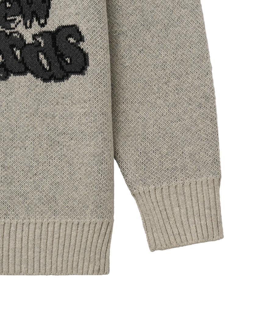 STANDARDERROR 87-Stan191 Art Lettering Oversized Jacquard Knit Gray