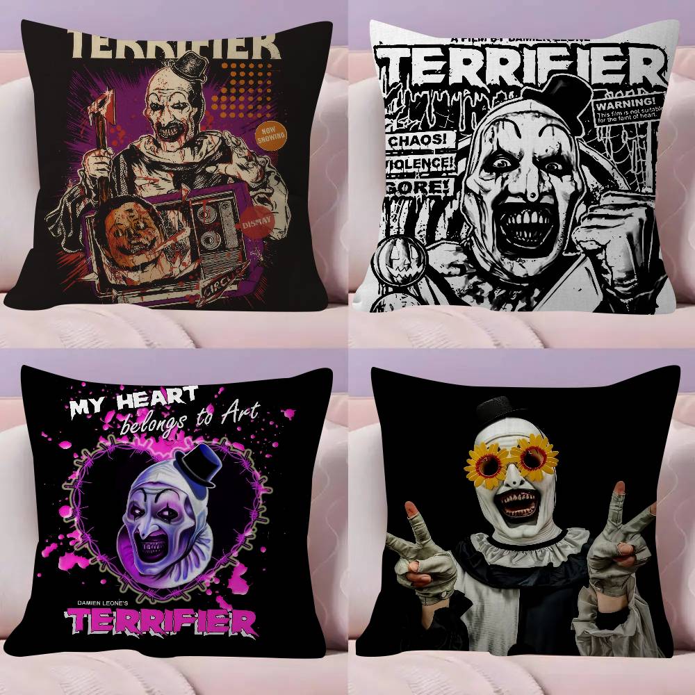 Halloween Horror Terrifier Film Kissen Anime Kissen Sofa Bett Kopfkissenbezug Kissenbezug 45x45 cm Mode