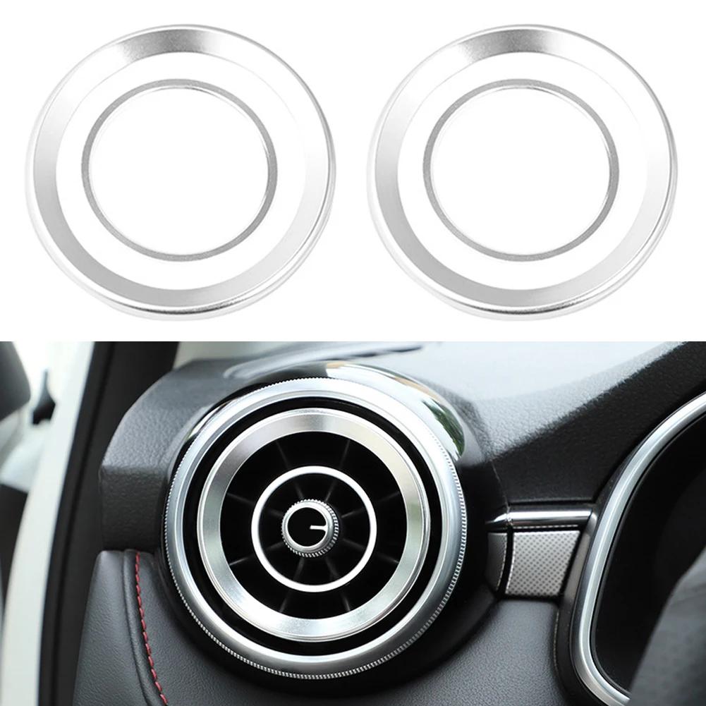 4PCS For MG ZS Air Outlet Cover Car-styling Interior Parts Circle Mouldings Chrome AC Frame Trim Decoration Accessories Auto