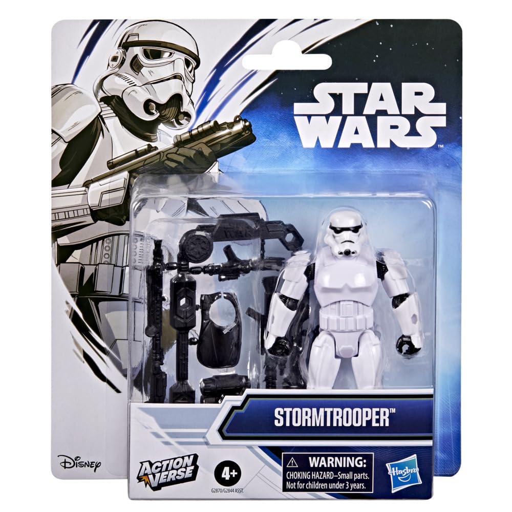 Hasbro STAR WARS ActionVerse Stormtrooper 11cm Action Figure Reusable Accessory Storage Toy for Kids Ages G2870 Authentic Product & Accessories, Rack,