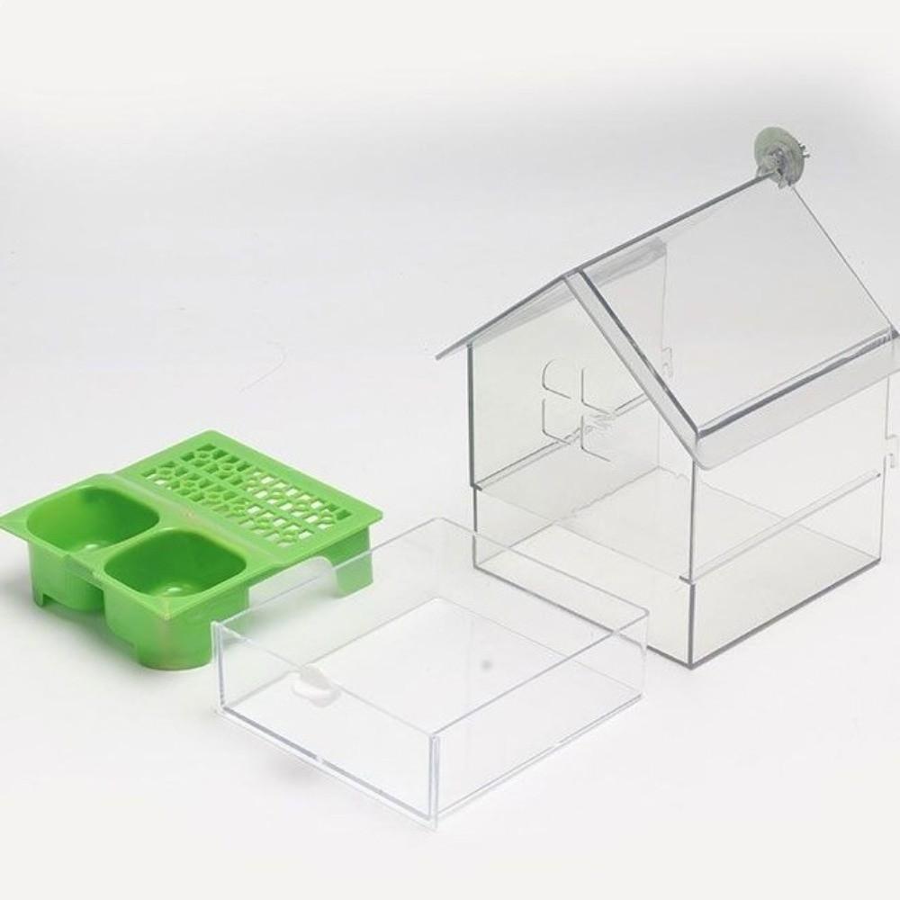 Transparent Bird Feeding Bowl Prevent Scattering Bird Bath Hanging Parrot Feeder Easy To Clean