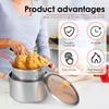 Deep Fryer Pot Stainless Steel Deep Fryer with Basket and Handle Portable Fry Pot with Lid Oil Saving Deep Fat Fryer Cooking