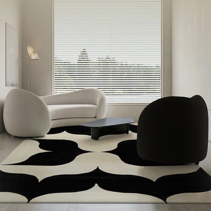 Französische Retro Wohnzimmer Dekoration Plüschteppich Große Fläche Rutschfeste Matte Leichte Luxus Teppiche für Schlafzimmer Verdicken Creme Wohnzimmer Teppich