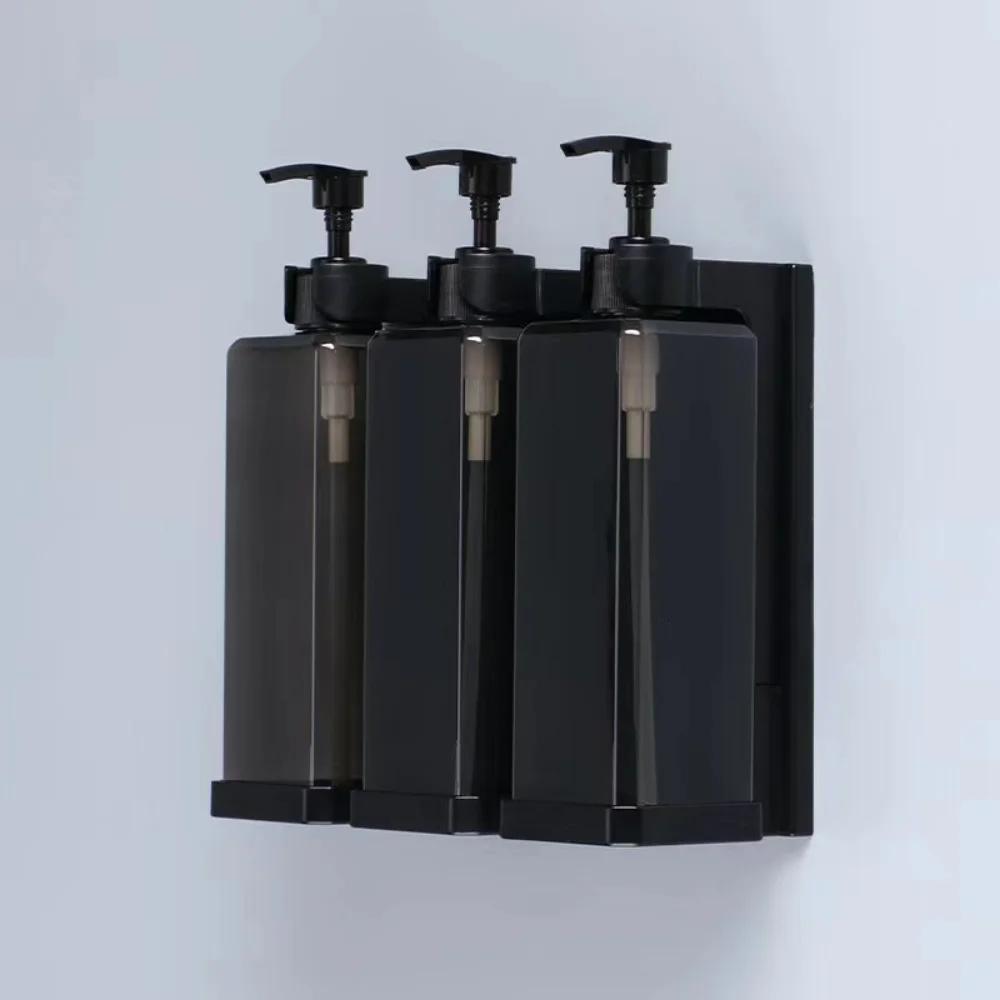 Manual Press Soap Dispenser Light Luxury Bathroom Hotel Multi-head Wall-mounted Shampoo and Shower Gel Holder 500ml