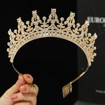 Full Diamond Crown, Bridal Headwear, Wedding Headband, Studio Dance Party Hair Accessories, Tiara, Large Crown
