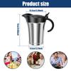 Double Wall Insulated Gravy Boat, 750ml Stainless Steel Sauce Jug with Hinged Lid & Anti-Drip Spout, for Holiday Dinner Serving