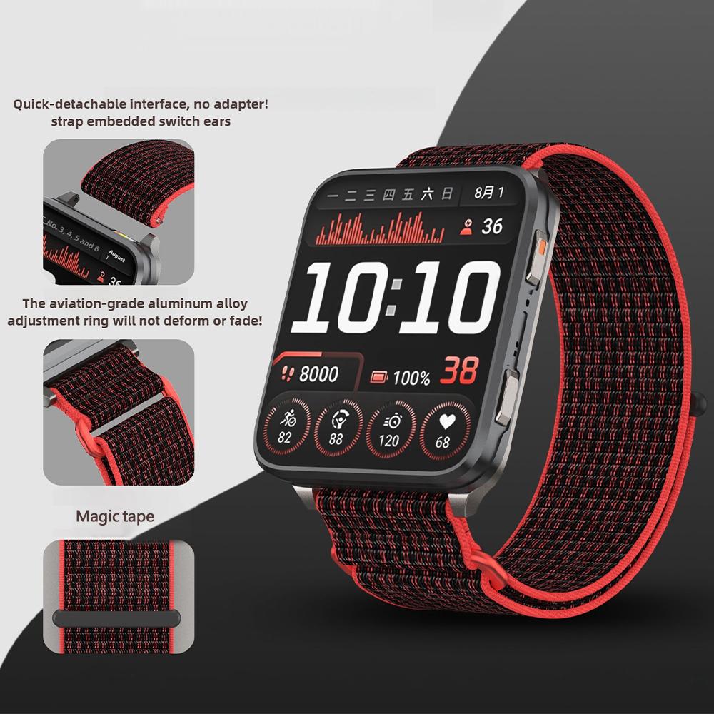 Pro Garmin Venu X1 Řemínek na zápěstí Magická páska Nylonová smyčka Řemínek k hodinkám s kovovým kroužkem