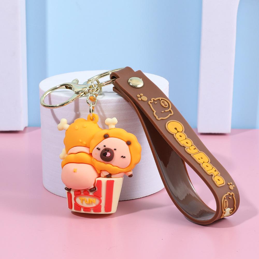 Creative Cute Capybara Keychains For Car Keychain Anime Cartoon Capibala Pendant Women Doll Keyring Charm Holiday Gifts Jewelry