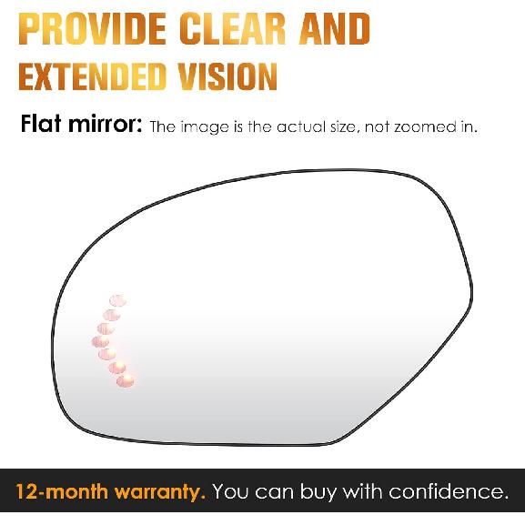 Driver Left Side Heated Mirror Glass Fits For 2007-2014 Cadillac Escalade Chevy Avalanche Silverado Suburban Tahoe GMC Sierra Yukon 1500 2500 2500HD