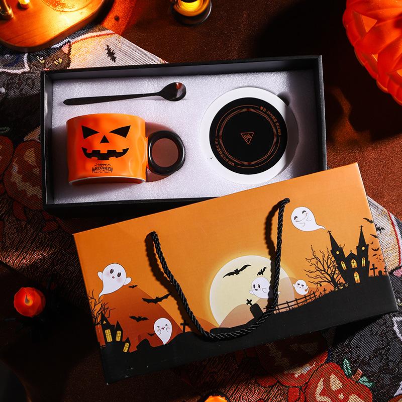 Halloween Ceramic Constant Thermos Cup Souvenir Pumpkin Water Cup High value Mug Gift Box Cute Fun Cup Gift