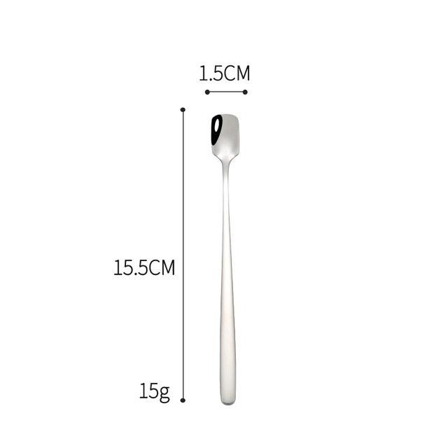 i Cafilas [CSpoon] Stainless Steel Long Coffee Tea Spoon Dessert Stirring Spoon Mug Coffee Cutlery Tableware European Style