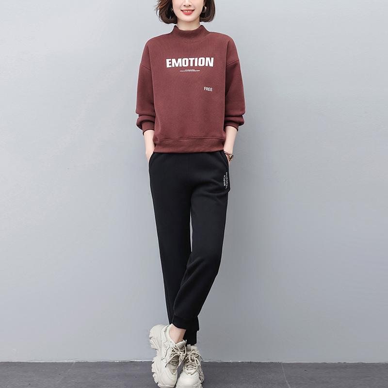 

Женский флисовый свитшот-двойка 2024: Новая осенне-зимняя мода для миниатюрных L (115-130 lbs)