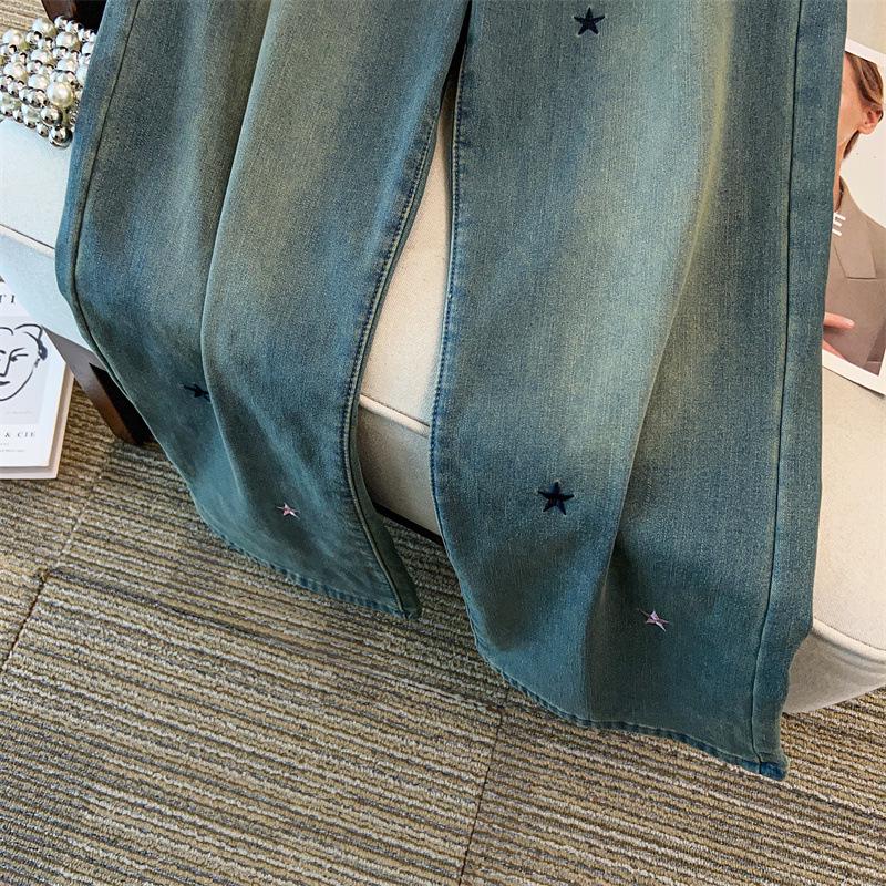 Damen-Denim-Hose in Übergröße mit hoher Taille - Lässig, Schlankmachend & Lockerer Schnitt