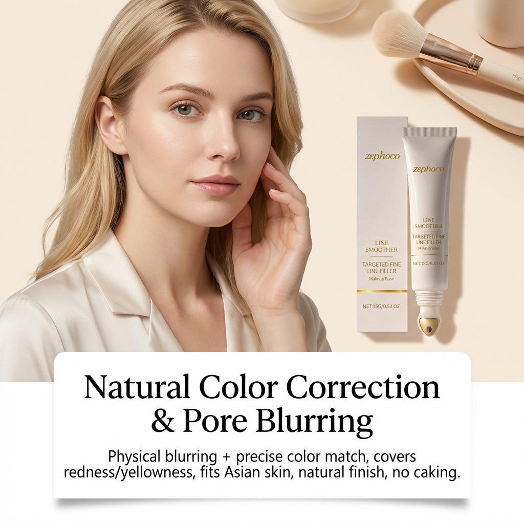 Linien Glättender Feine Linien Füller Primer, Poren Verblendender Make-up Primer Mit Vitamin C Niacinamid Für Reife Haut