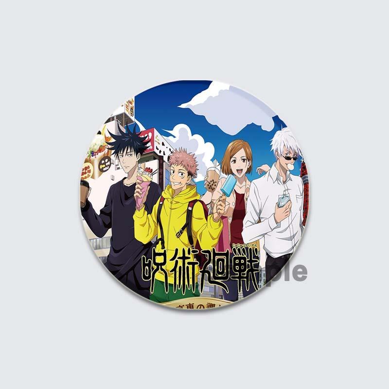 32/44/58mm Anime Jujutsu Kaisen Insigna Figura Gojo Satoru Yuji Itadori Desene animat rotund Ace lucrate manual DIY Rucsac Guler Brosa Accesorii