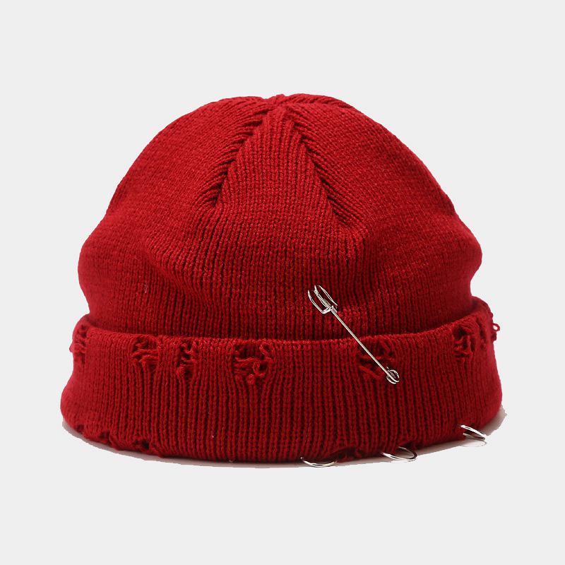 Trendy Unisex Wool Hat: European & American Iron Ring Pinhole Design for Street Hip-Hop
