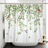 Spring Shower Curtain Green Leaves Birds Shower Curtains Vine Branch Hummingbird Cardinal Shower Curtain Sets For Bathroom