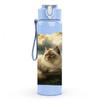 1PC Cat Resting On Pillow 750ml Color Plastic Sports Water Bottle Leakproof Flip Straw Lid Suitable for Sports Office Home Use