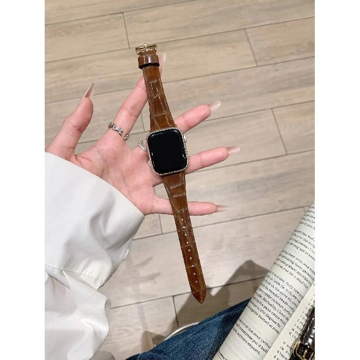 

New Beautiful retro oil leather band For Apple Watch women 44mm 40 45 41 49 42 38 Series 11 10 9 8 SE 7 6 5 4 3 Strap 38mm40mm41mm коричневый