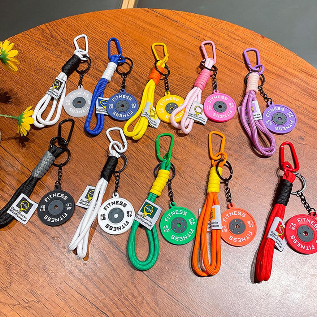 Fun Cartoon Barbell Keychain Fitness Gift Enhances Workout Motivation Portable Bag Pendant Keyring for Daily Carry