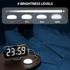 Home LED Digital Clock Large Display Loud Vibrating Alarm Mirror Night Light Snooze Dimmer for Bedroom Kid Heavy Sleeper