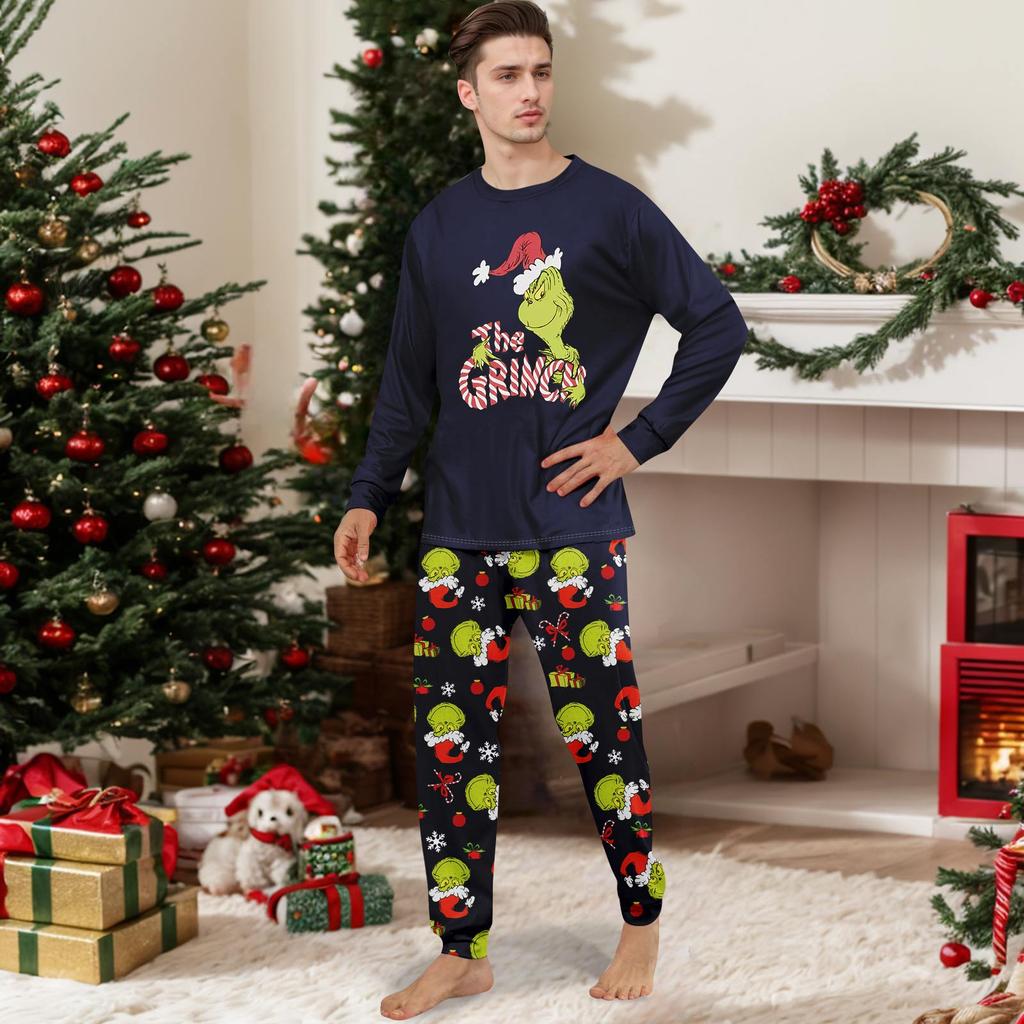 Pijamale Drăguțe Set Familie, Haine de Casă, Set Familie Top cu Mânecă Lungă și Pantaloni