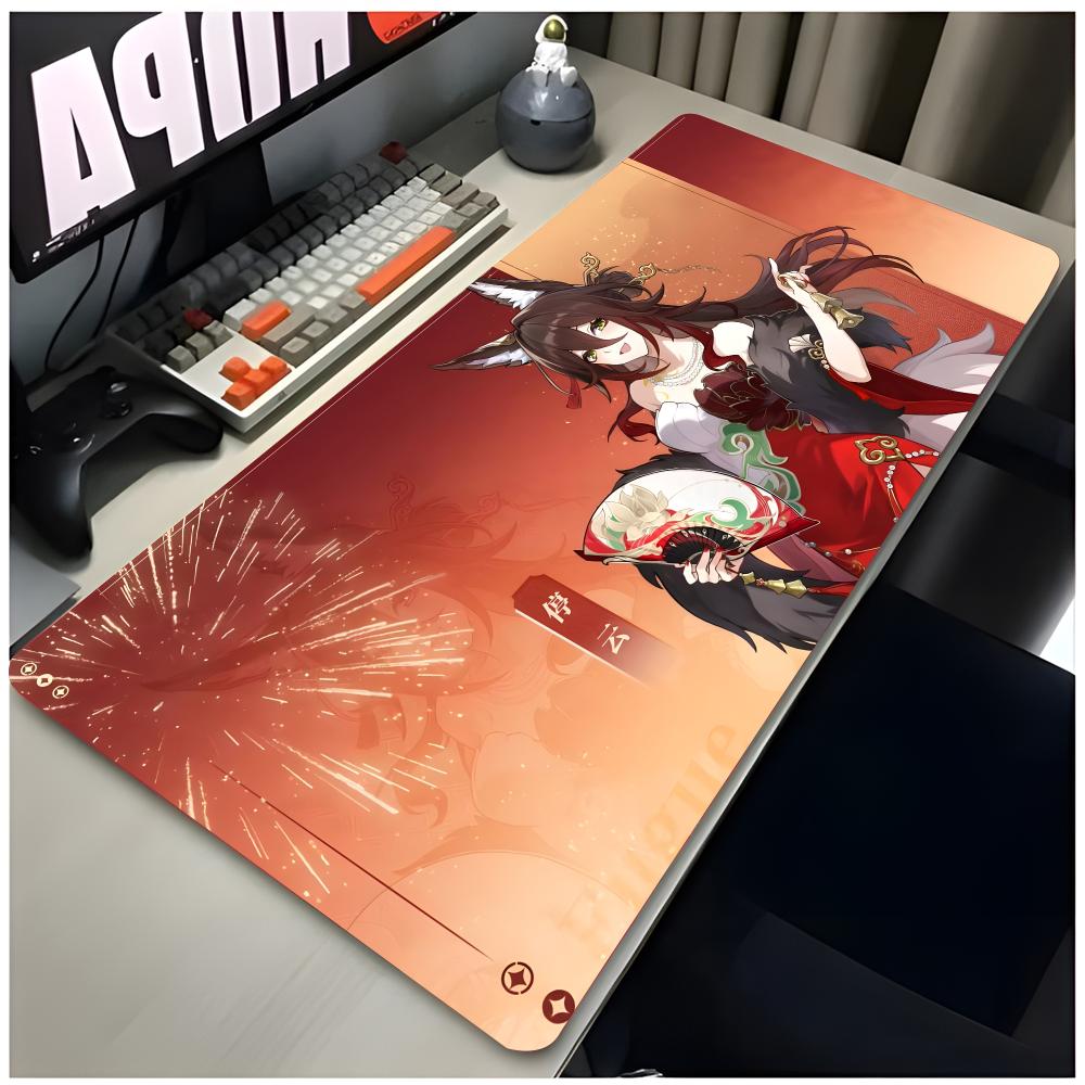 Game Character Honkai Star Rail Tingyun Mouse Pad Large Gaming Mousepad With Thick Stitched Edge NonSlip Desk Mat