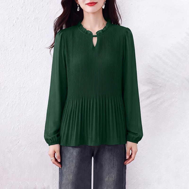 ZANZEA Women See-Through Casual V-Neck Solid Color Loose Long Sleeve Cover Up Blouse