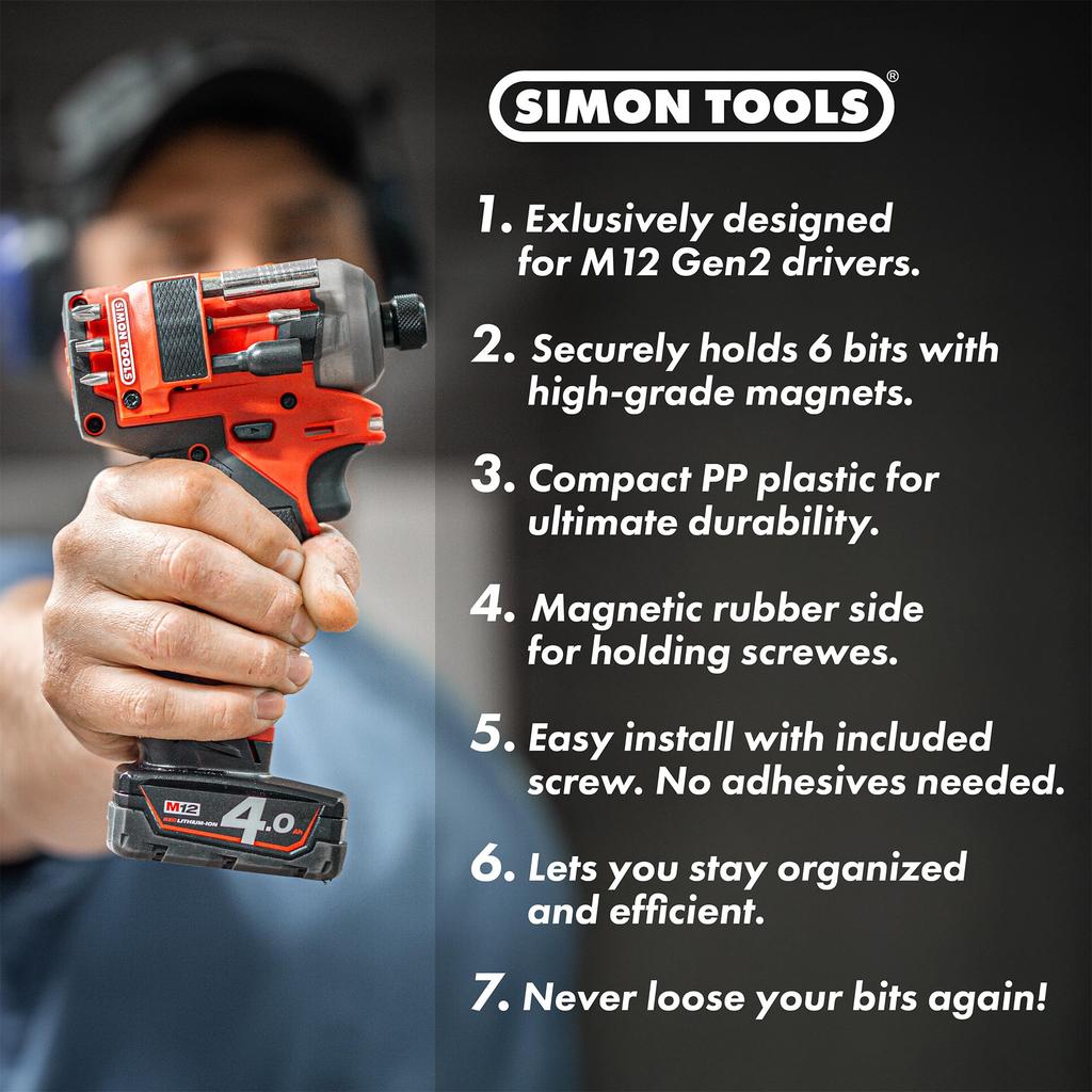 Simon Tools Magnetic Bit Holder for Milwaukee M12 Impact Driver Drill Milwaukee Bit Holder for M12 & -