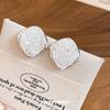 Silver Needle Spring and Summer New Crystal Pleated Stud Earrings Fresh and Sweet Wind Super Fairy Earrings Light Luxury High-end Simple Earrings