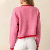 Strawberry Jacquard Autumn New Women's Pullover Sweater Casual Short Long-sleeved Top