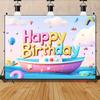 2D Nautical Backdrop for Boat Adventure Themed Birthdays, Toddler Sailor Parties