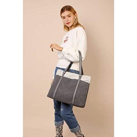 Manukori tote bag women canvas A4 size large capacity shoulder carry.