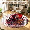 Round Rug Custom NameDemon Slayer Pattern Non Slip Carpet Home Floor Decor