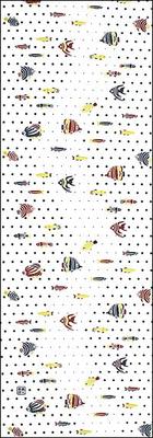 Färben Anbo Tenugui Marineblau Authentisch gefärbte Baumwolle Tokuoka Hergestellt in Japan 35cm x 100cm "Fische Blau" 100%