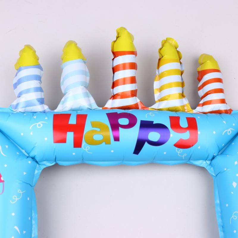 1/3/5Pcs Portable Birthday Photo Frame Foil Balloon for Birthday Party Favor Gift Home Gathering Photo Prop Decor