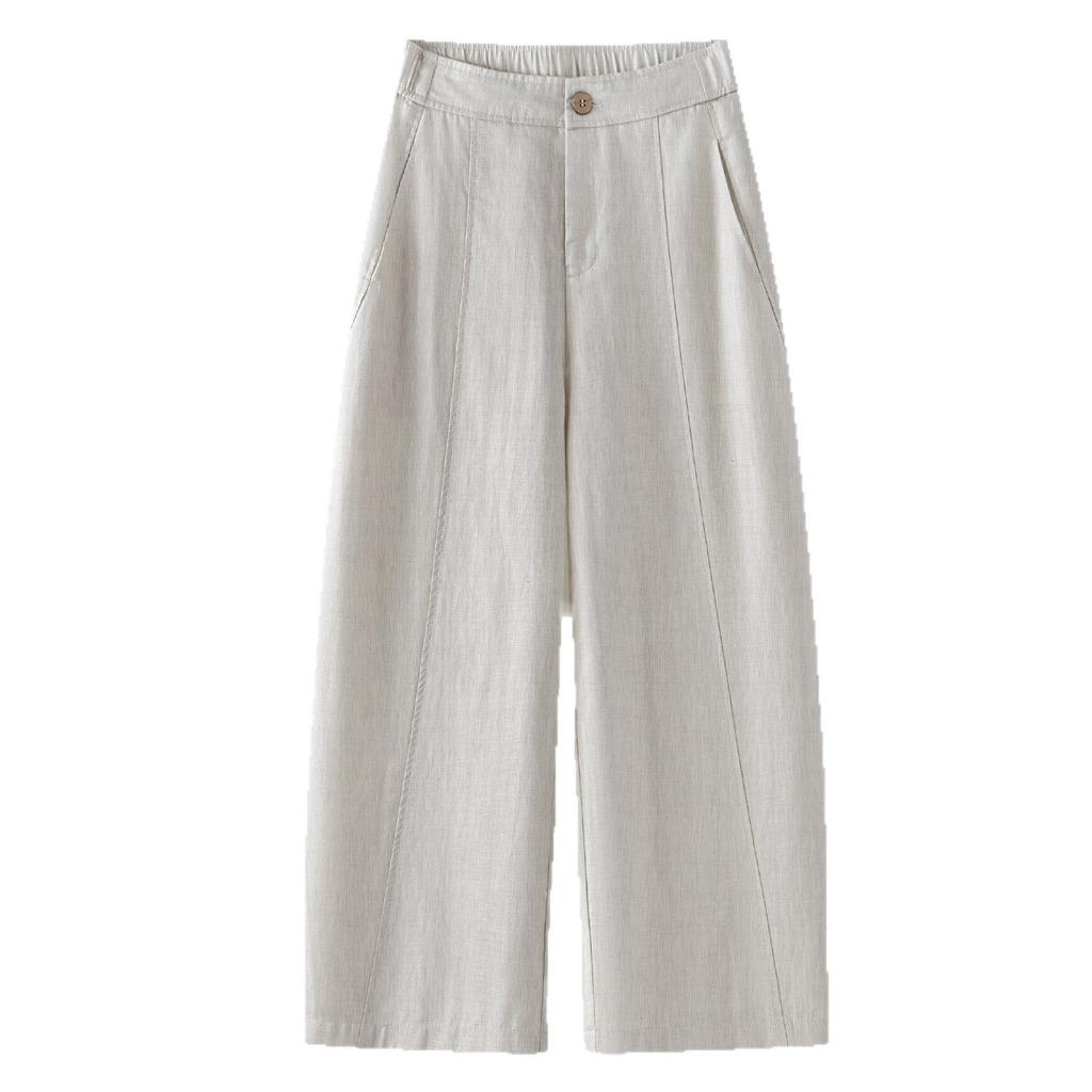 Cotton and Linen Wide-leg Casual Pants Women's 1116 Summer New Loose and Drape Feeling Thin Tencel Linen Straight-leg Pants