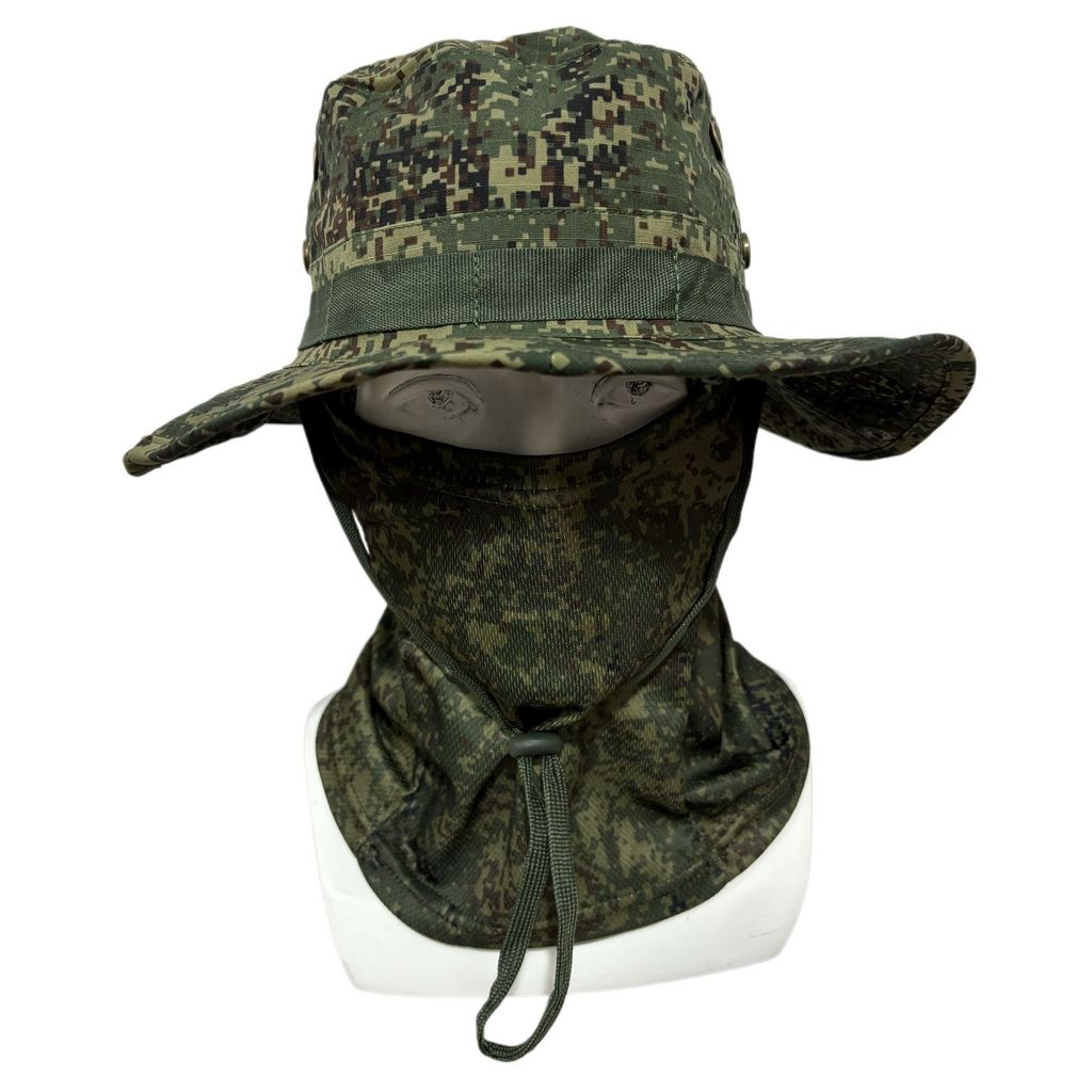 Cappello Mimetico a Tesa Larga Con Protezione Solare Per Escursionismo e Pesca all'Aperto
