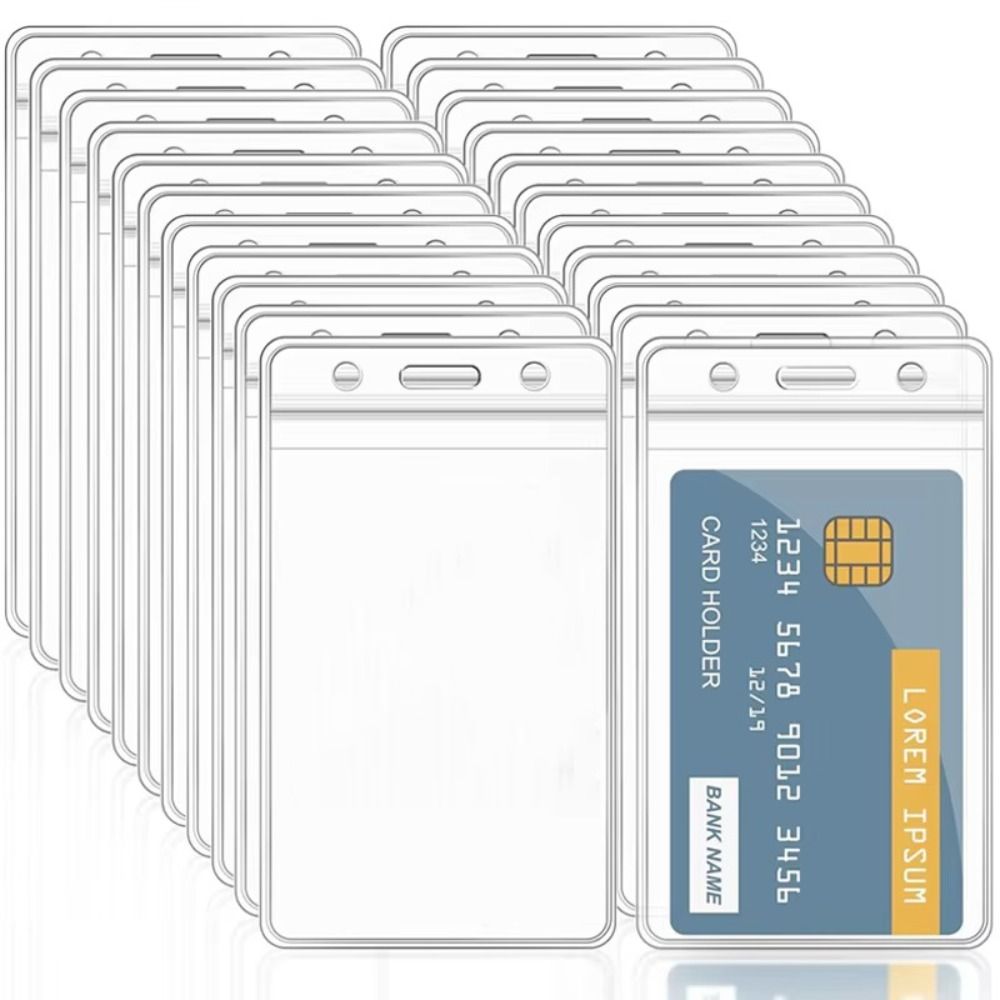 1PC New PVC Sealed Card Sleeve Transparent Waterproof ID Card Badge Holder Vertical/Horizontal Name Card Protector Cover